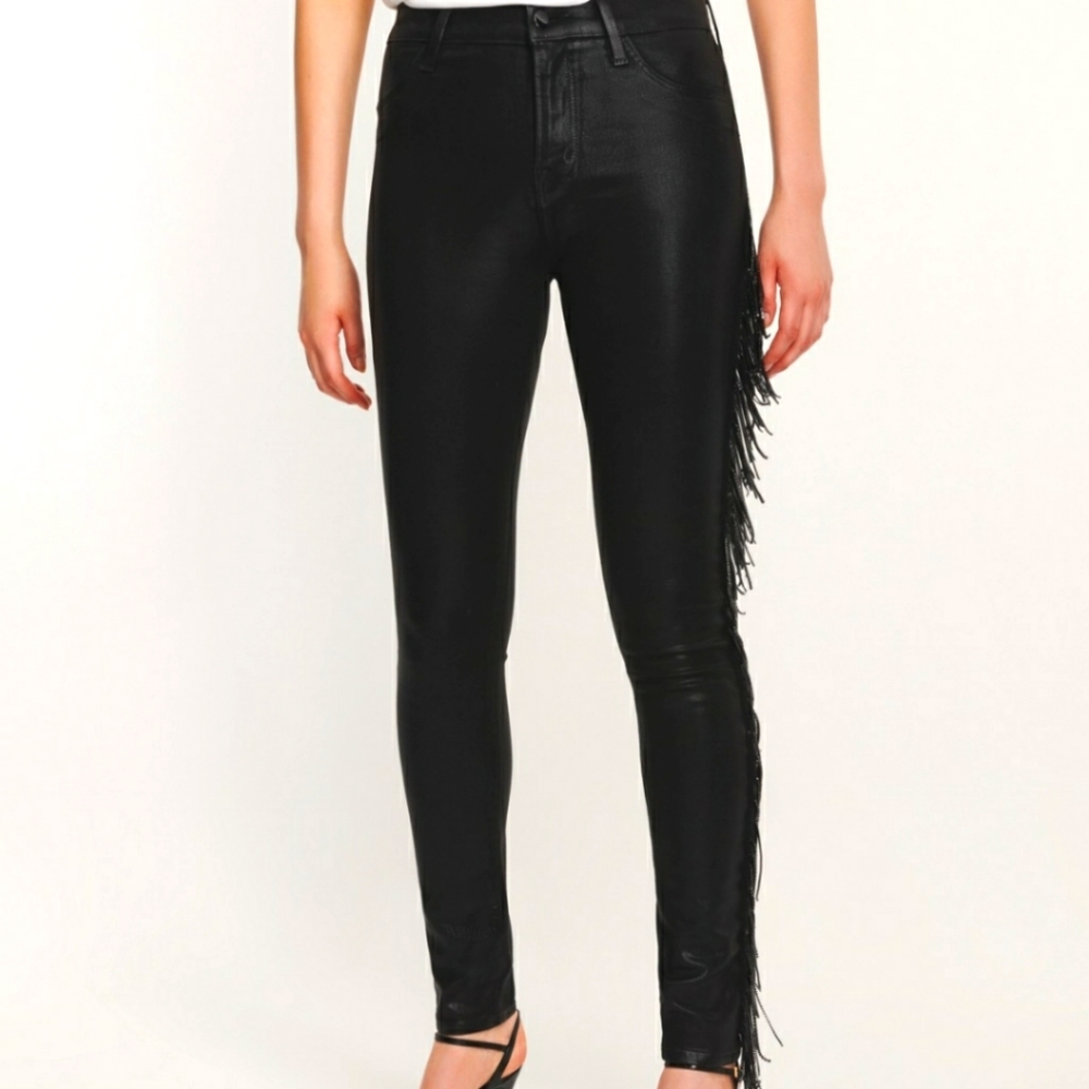 NWT J Brand X Halpern Maria High Rise Coated Skinny